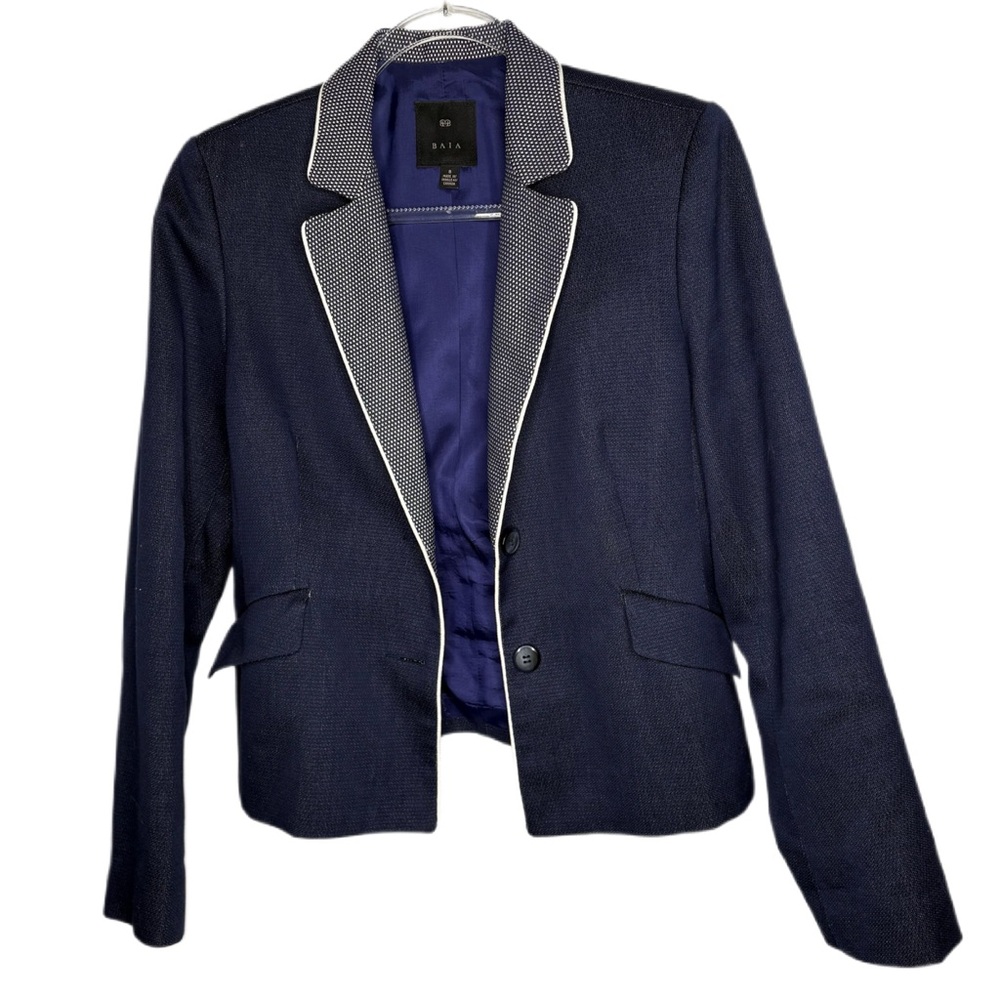 Baia Navy Cotton Blazer 8